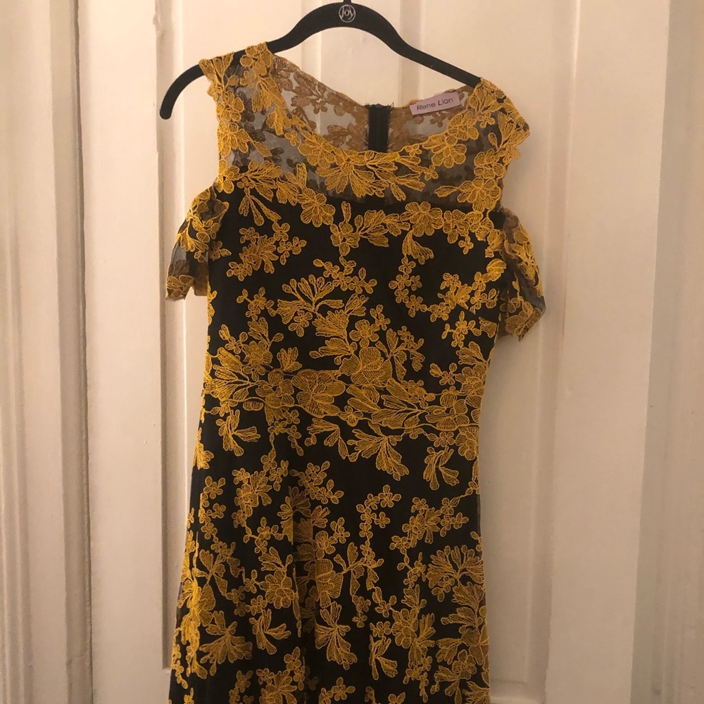 Rene Lion Black and Yellow dress